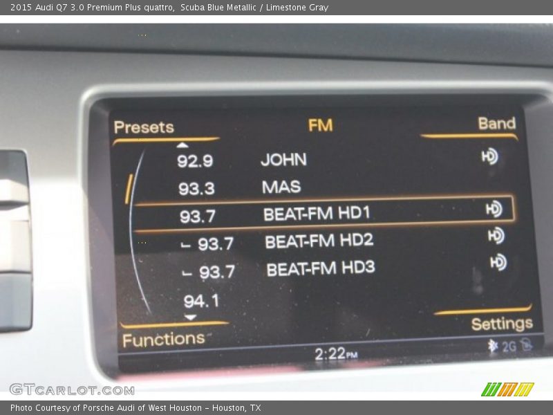 Scuba Blue Metallic / Limestone Gray 2015 Audi Q7 3.0 Premium Plus quattro