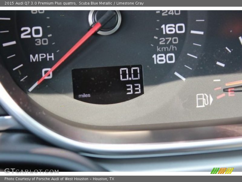 Scuba Blue Metallic / Limestone Gray 2015 Audi Q7 3.0 Premium Plus quattro