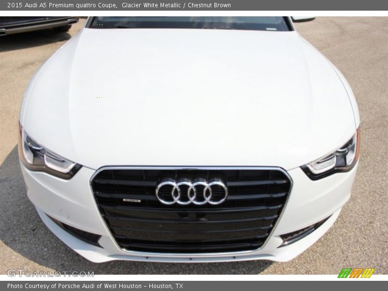 Glacier White Metallic / Chestnut Brown 2015 Audi A5 Premium quattro Coupe