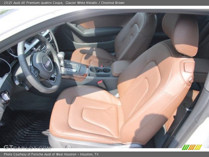 Glacier White Metallic / Chestnut Brown 2015 Audi A5 Premium quattro Coupe