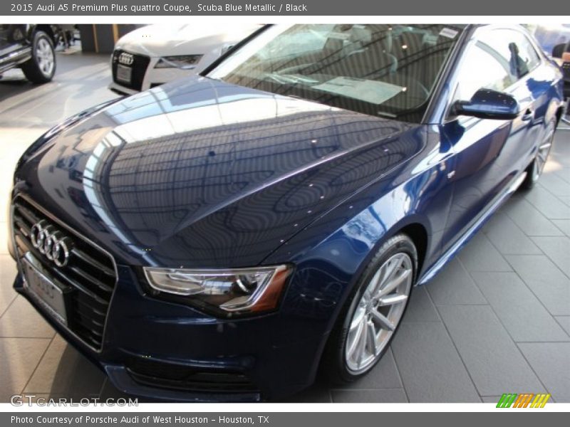 Scuba Blue Metallic / Black 2015 Audi A5 Premium Plus quattro Coupe