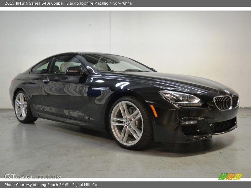 Black Sapphire Metallic / Ivory White 2015 BMW 6 Series 640i Coupe