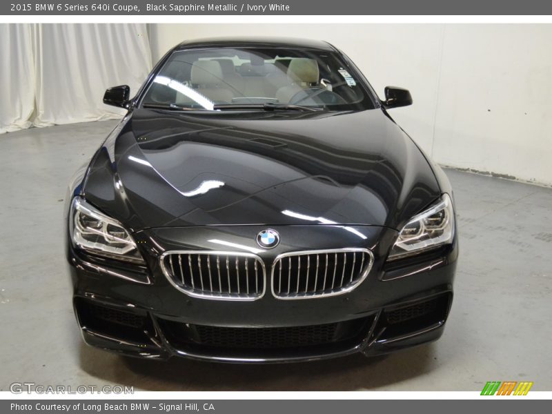 Black Sapphire Metallic / Ivory White 2015 BMW 6 Series 640i Coupe