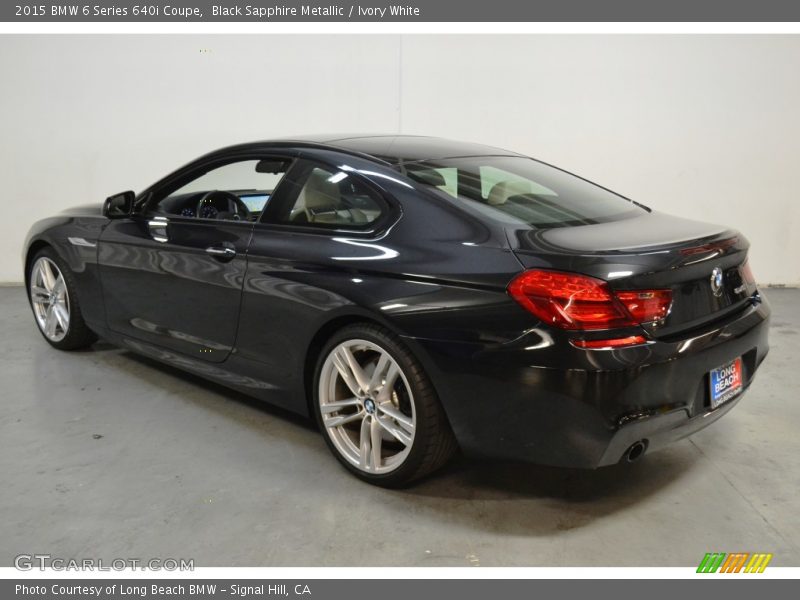 Black Sapphire Metallic / Ivory White 2015 BMW 6 Series 640i Coupe