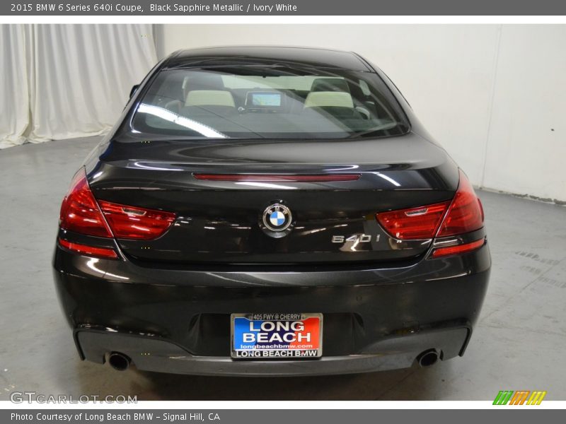 Black Sapphire Metallic / Ivory White 2015 BMW 6 Series 640i Coupe