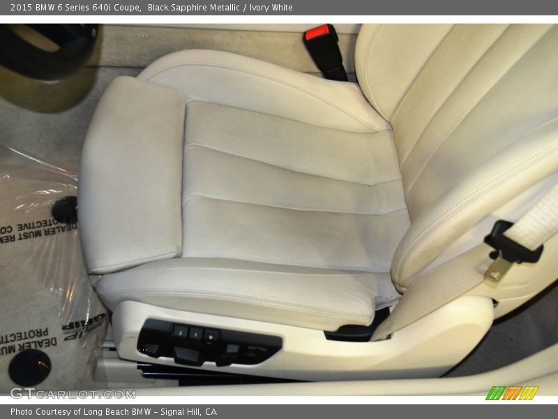 Black Sapphire Metallic / Ivory White 2015 BMW 6 Series 640i Coupe