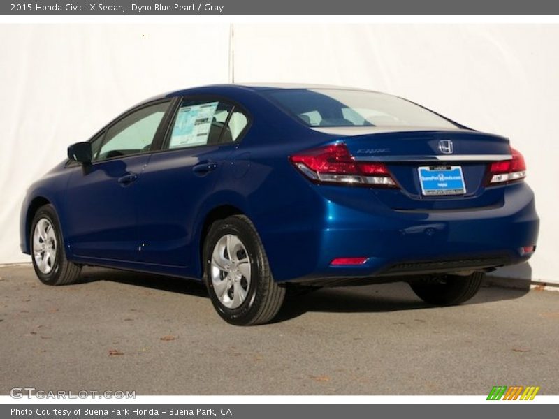 Dyno Blue Pearl / Gray 2015 Honda Civic LX Sedan