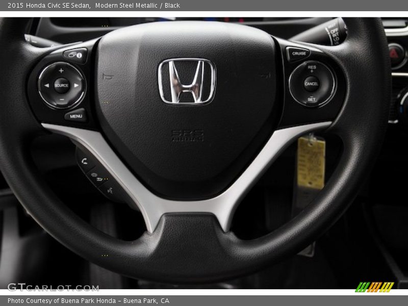 Modern Steel Metallic / Black 2015 Honda Civic SE Sedan