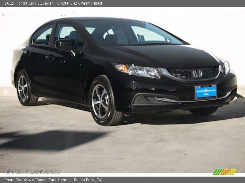 Crystal Black Pearl / Black 2015 Honda Civic SE Sedan