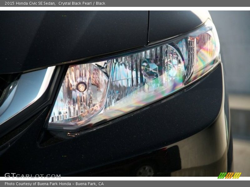 Crystal Black Pearl / Black 2015 Honda Civic SE Sedan