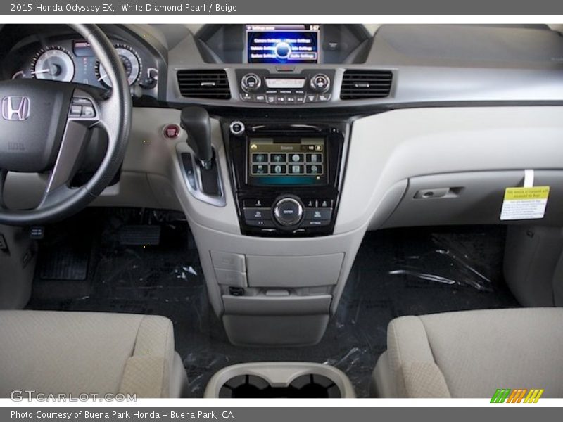 White Diamond Pearl / Beige 2015 Honda Odyssey EX