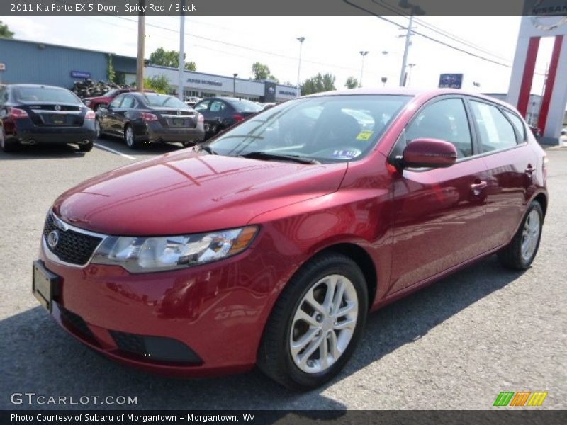 Spicy Red / Black 2011 Kia Forte EX 5 Door