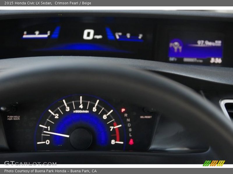 Crimson Pearl / Beige 2015 Honda Civic LX Sedan