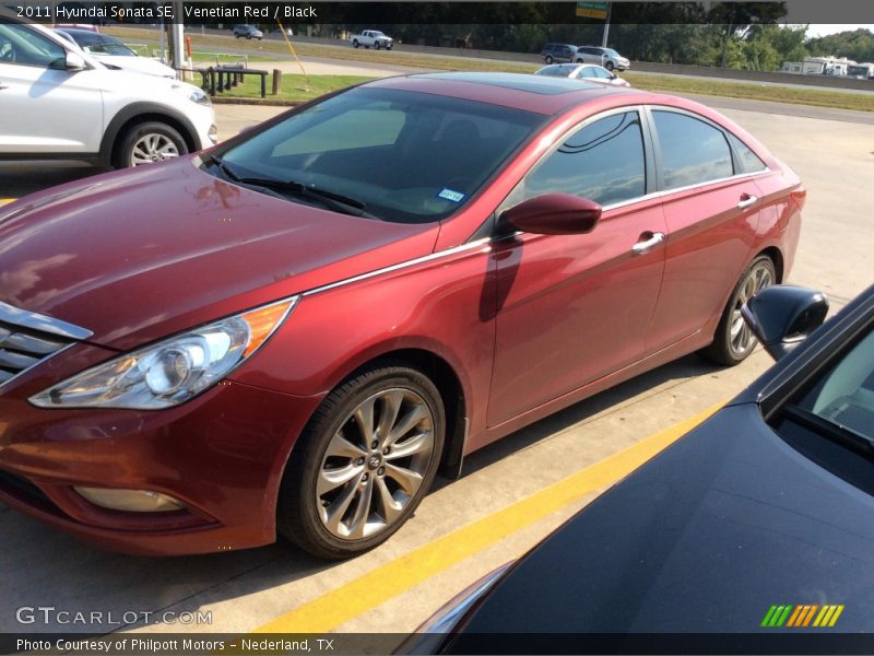 Venetian Red / Black 2011 Hyundai Sonata SE