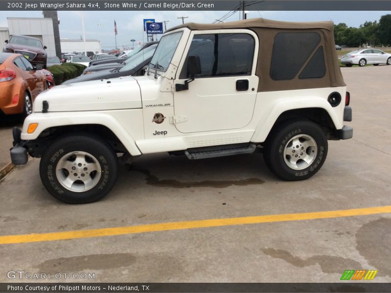 Stone White / Camel Beige/Dark Green 2002 Jeep Wrangler Sahara 4x4