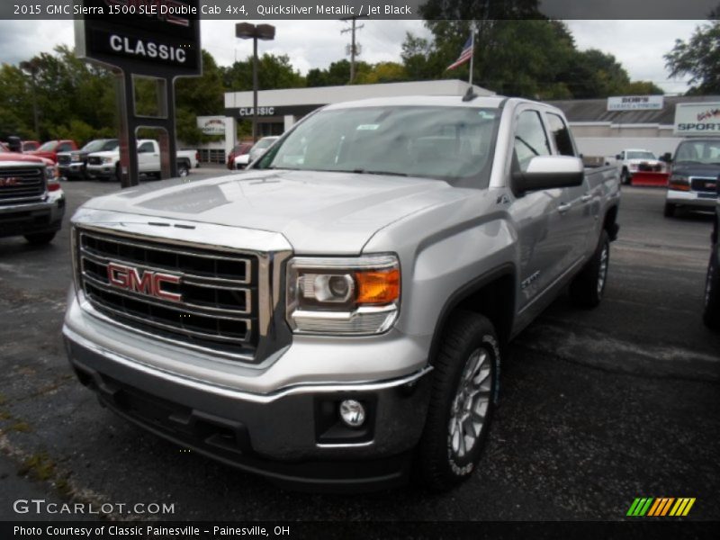 Quicksilver Metallic / Jet Black 2015 GMC Sierra 1500 SLE Double Cab 4x4