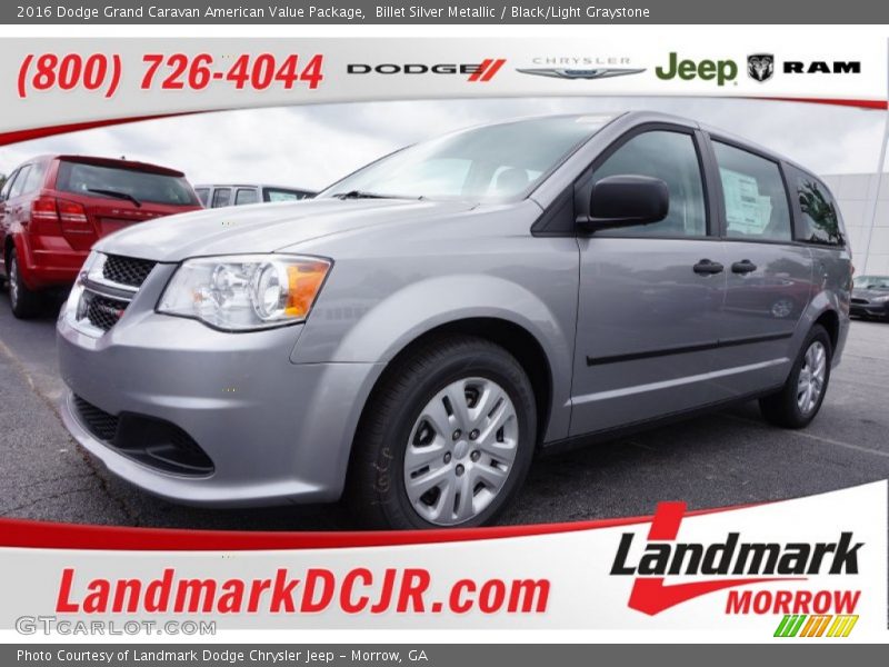 Billet Silver Metallic / Black/Light Graystone 2016 Dodge Grand Caravan American Value Package