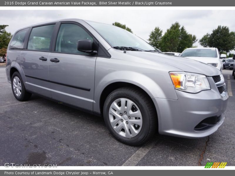 Billet Silver Metallic / Black/Light Graystone 2016 Dodge Grand Caravan American Value Package