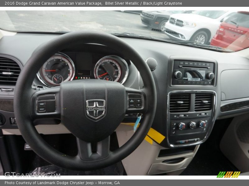 Billet Silver Metallic / Black/Light Graystone 2016 Dodge Grand Caravan American Value Package