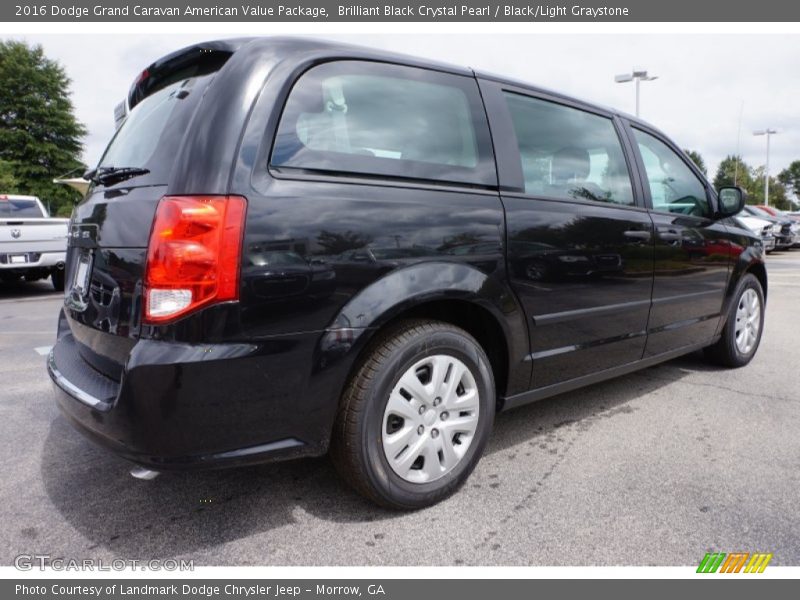 Brilliant Black Crystal Pearl / Black/Light Graystone 2016 Dodge Grand Caravan American Value Package