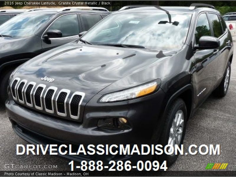 Granite Crystal Metallic / Black 2016 Jeep Cherokee Latitude