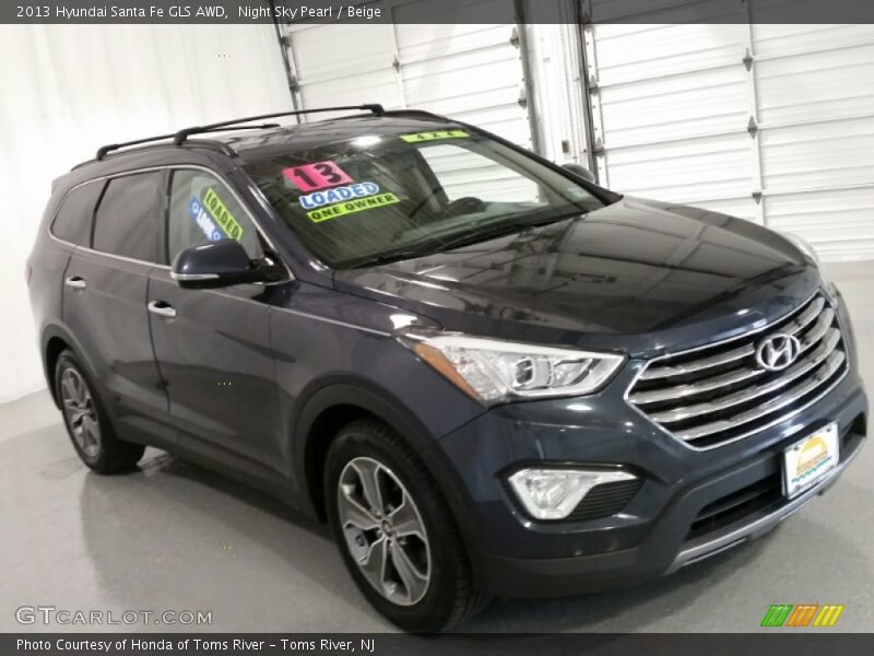 Night Sky Pearl / Beige 2013 Hyundai Santa Fe GLS AWD