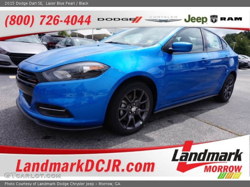 Laser Blue Pearl / Black 2015 Dodge Dart SE