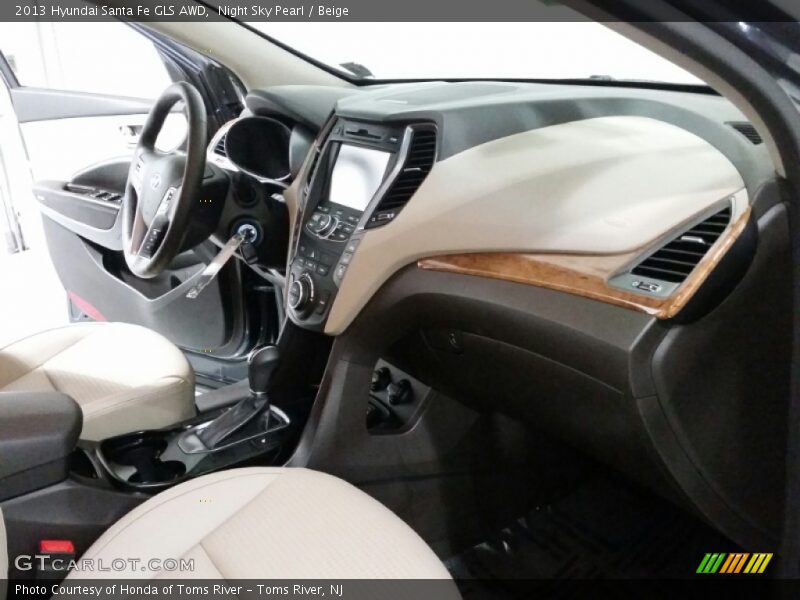 Night Sky Pearl / Beige 2013 Hyundai Santa Fe GLS AWD