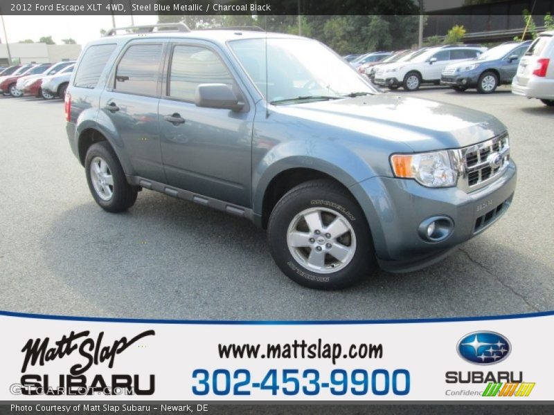 Steel Blue Metallic / Charcoal Black 2012 Ford Escape XLT 4WD