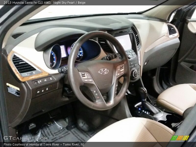 Night Sky Pearl / Beige 2013 Hyundai Santa Fe GLS AWD