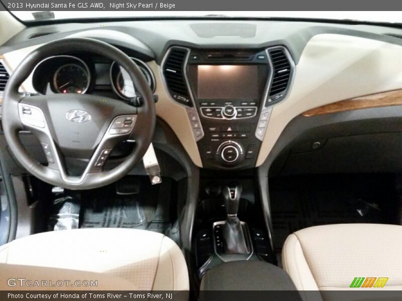Night Sky Pearl / Beige 2013 Hyundai Santa Fe GLS AWD