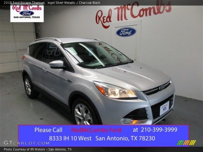 Ingot Silver Metallic / Charcoal Black 2016 Ford Escape Titanium