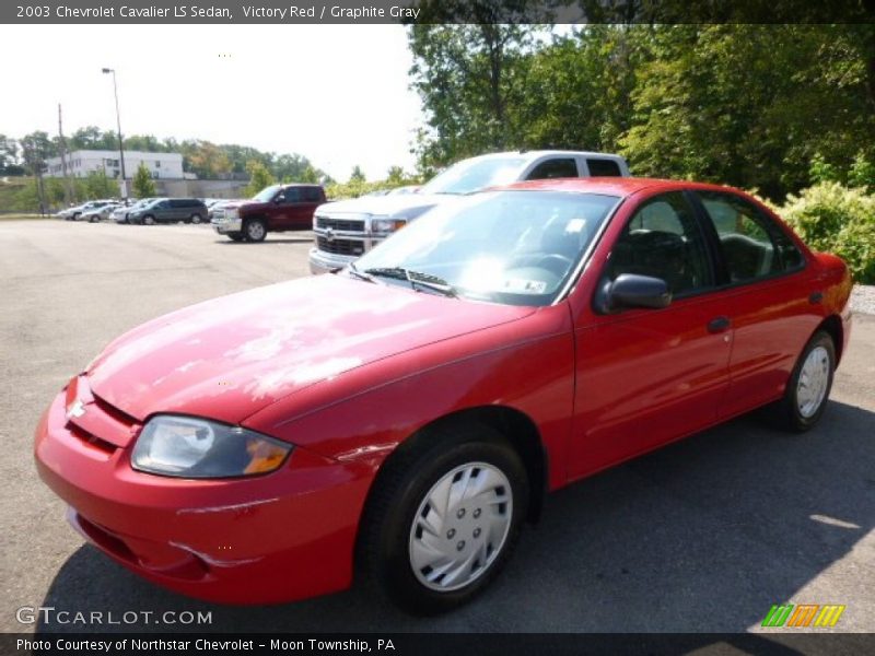 Victory Red / Graphite Gray 2003 Chevrolet Cavalier LS Sedan