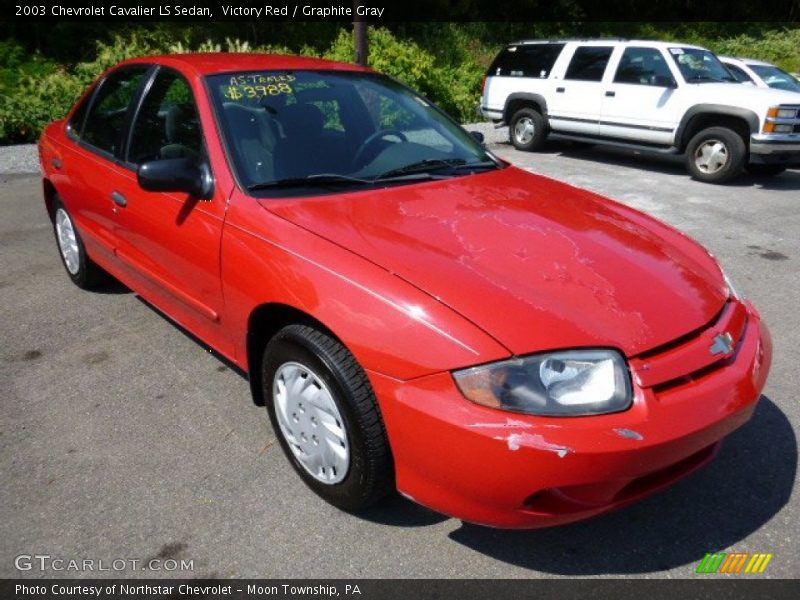 Victory Red / Graphite Gray 2003 Chevrolet Cavalier LS Sedan