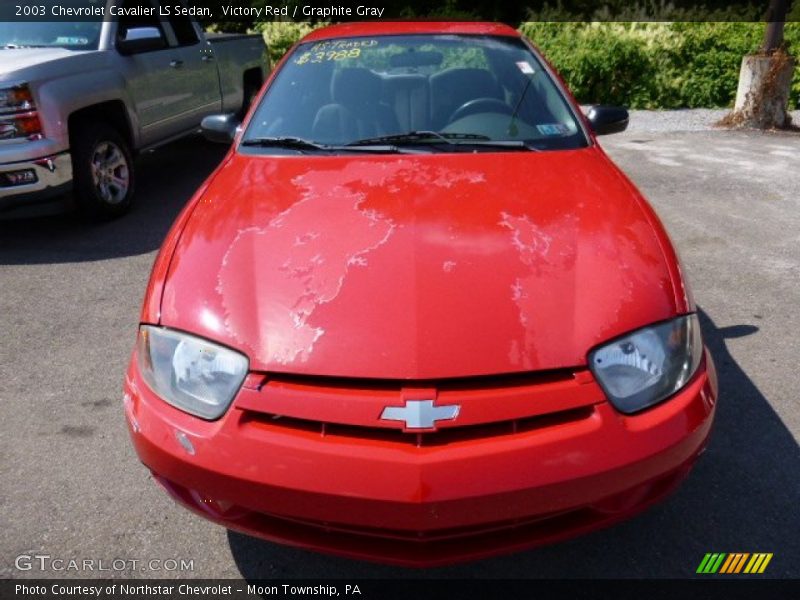 Victory Red / Graphite Gray 2003 Chevrolet Cavalier LS Sedan