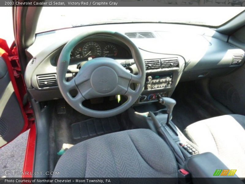 Victory Red / Graphite Gray 2003 Chevrolet Cavalier LS Sedan