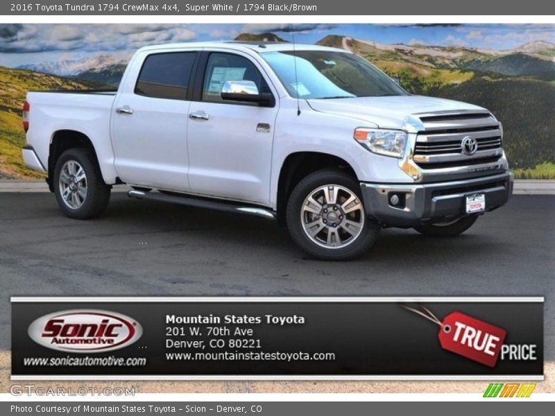 Super White / 1794 Black/Brown 2016 Toyota Tundra 1794 CrewMax 4x4