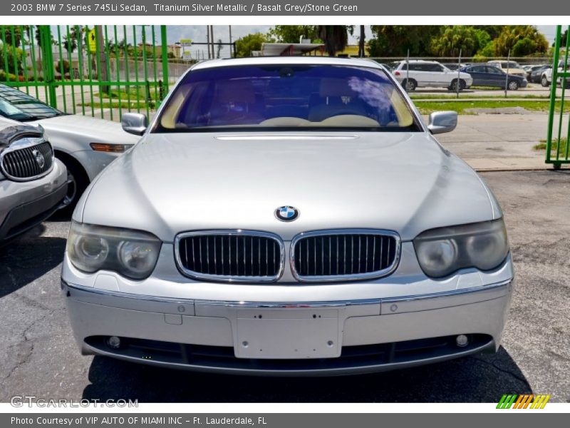 Titanium Silver Metallic / Basalt Grey/Stone Green 2003 BMW 7 Series 745Li Sedan