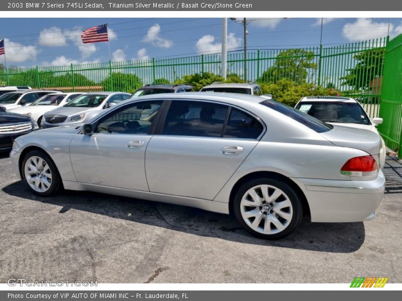 Titanium Silver Metallic / Basalt Grey/Stone Green 2003 BMW 7 Series 745Li Sedan