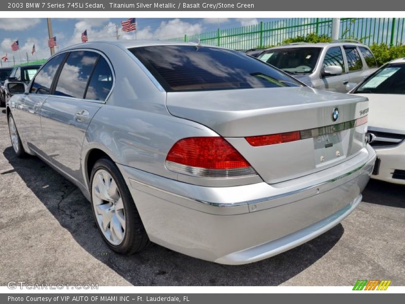 Titanium Silver Metallic / Basalt Grey/Stone Green 2003 BMW 7 Series 745Li Sedan