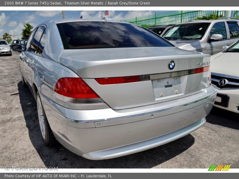 Titanium Silver Metallic / Basalt Grey/Stone Green 2003 BMW 7 Series 745Li Sedan
