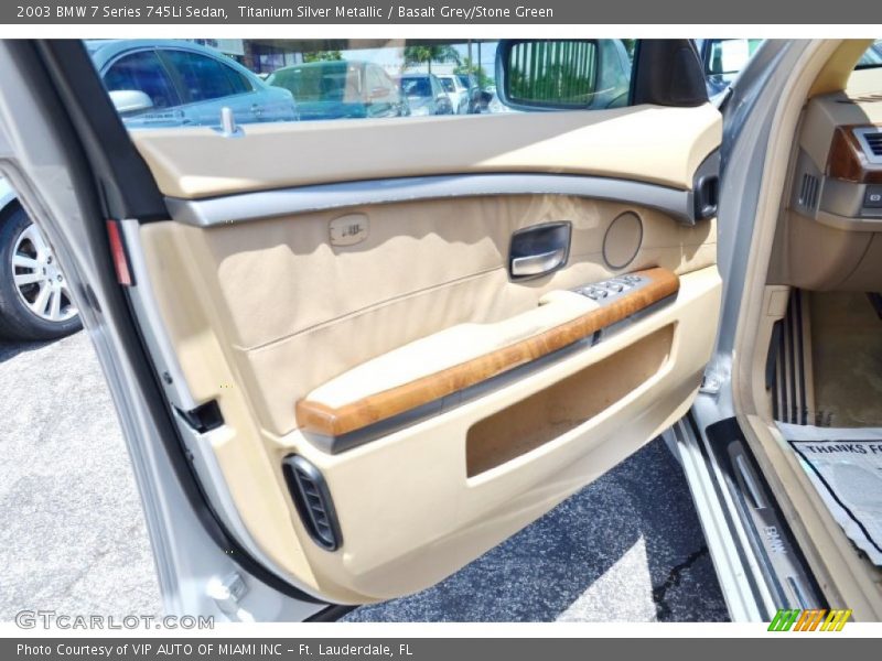 Titanium Silver Metallic / Basalt Grey/Stone Green 2003 BMW 7 Series 745Li Sedan