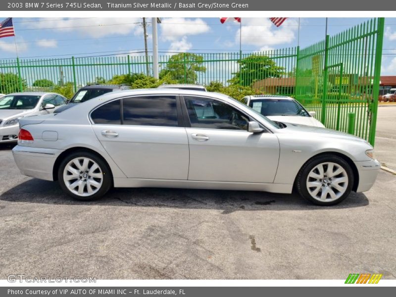 Titanium Silver Metallic / Basalt Grey/Stone Green 2003 BMW 7 Series 745Li Sedan