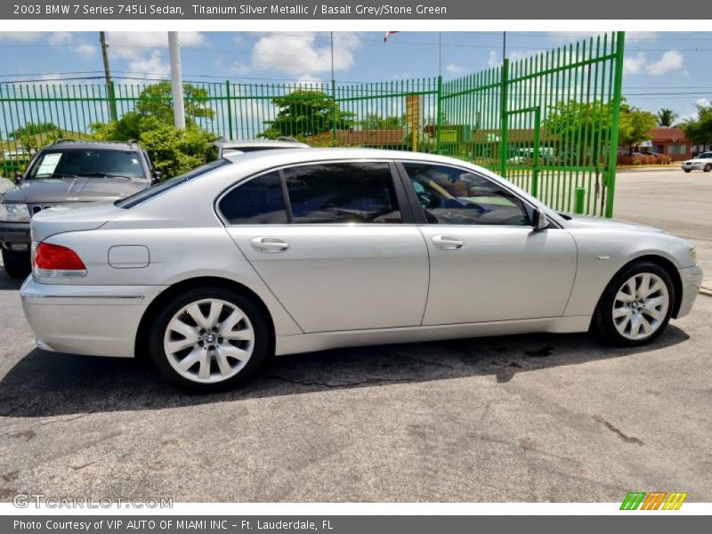 Titanium Silver Metallic / Basalt Grey/Stone Green 2003 BMW 7 Series 745Li Sedan