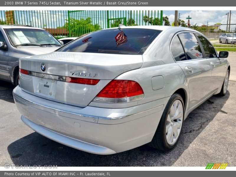 Titanium Silver Metallic / Basalt Grey/Stone Green 2003 BMW 7 Series 745Li Sedan