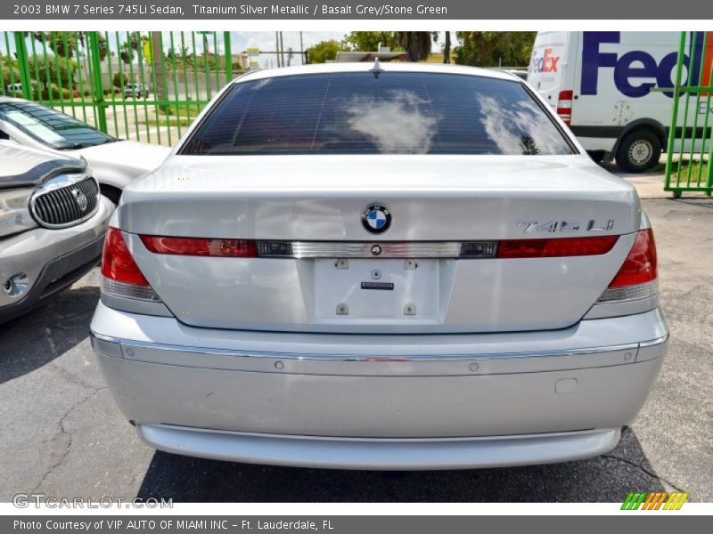 Titanium Silver Metallic / Basalt Grey/Stone Green 2003 BMW 7 Series 745Li Sedan