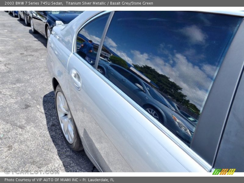 Titanium Silver Metallic / Basalt Grey/Stone Green 2003 BMW 7 Series 745Li Sedan