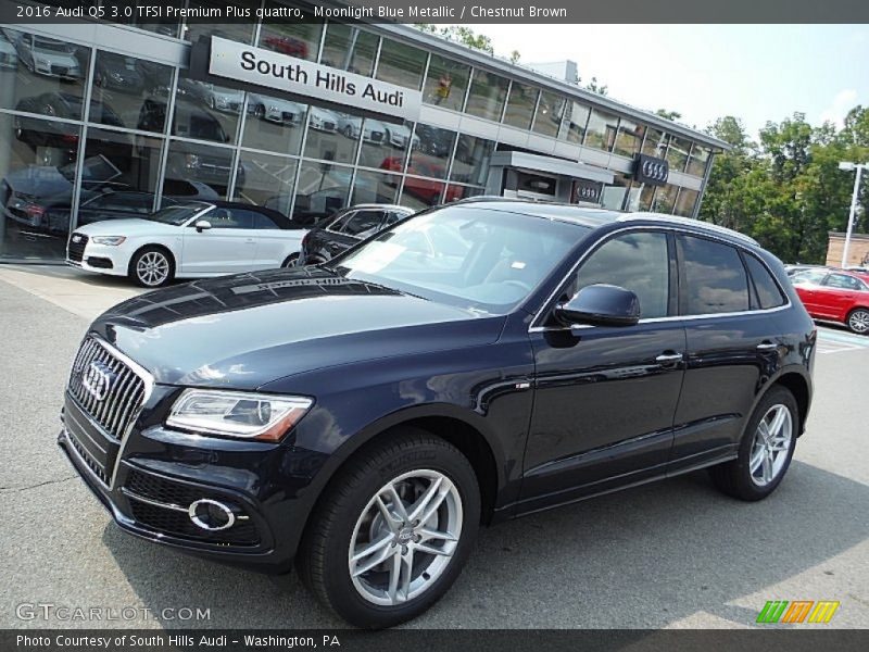 Moonlight Blue Metallic / Chestnut Brown 2016 Audi Q5 3.0 TFSI Premium Plus quattro