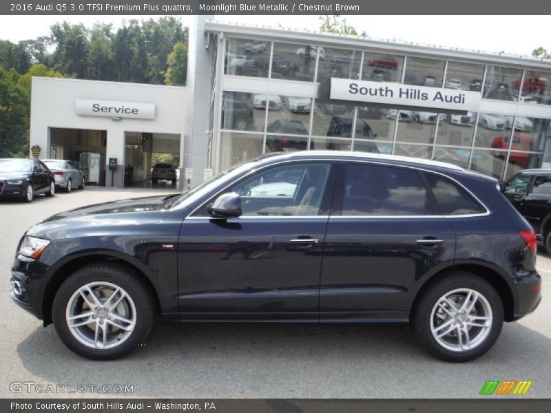 Moonlight Blue Metallic / Chestnut Brown 2016 Audi Q5 3.0 TFSI Premium Plus quattro