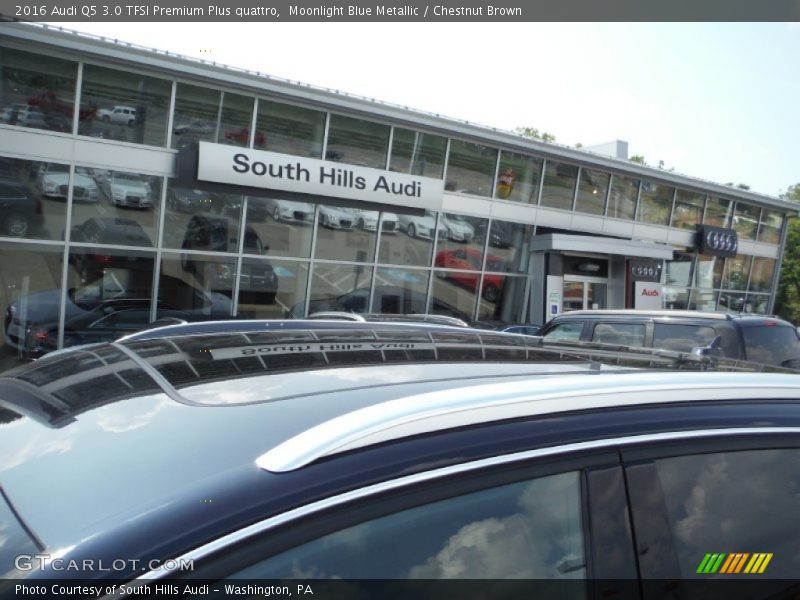 Moonlight Blue Metallic / Chestnut Brown 2016 Audi Q5 3.0 TFSI Premium Plus quattro